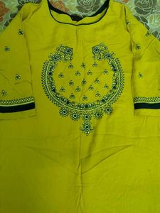 yellow &amp; blue sharara set XL size