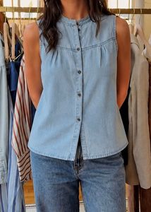 H&M Light Blue Sleeveless Vest Top
