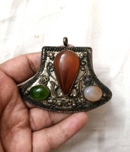 Vintage Gemstone Boho Pendant