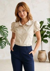 Cream Peter Pan Collar Blouse