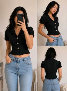 Black Button-Up Blouse