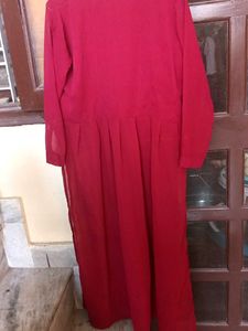 Beautiful Red Ethnic Gown side slits