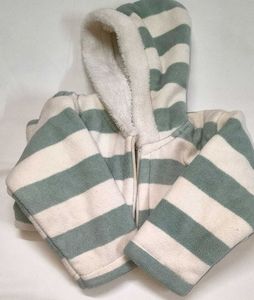Striped Fleece Hooded Jacket