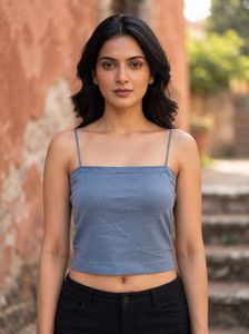 Stylish Blue Camisole Crop Top