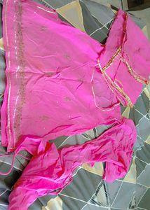 Beautiful Pink Kurti +kanchali + odhna set