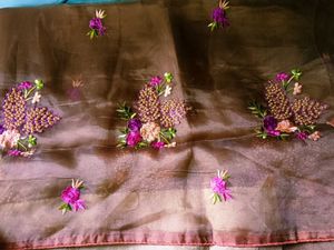 Embroidered Organza Saree
