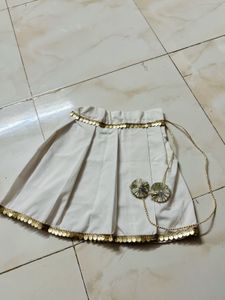 lotus desion cotton white lahenga choli