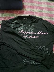 Black Floral Graphic Sweatshirt
