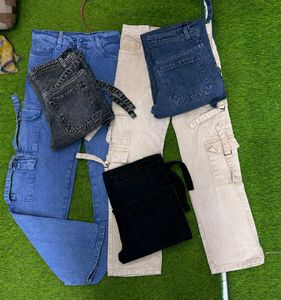 Light Wash Cargo Jeans