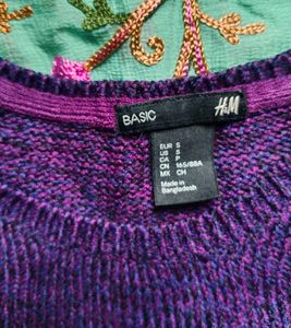 H&amp;M Vibrant Purple Knit Sweater