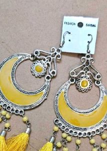 New Unused Yellow Tassel Earrings