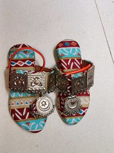 Boho Ethnic Sandals with Bell Charms
