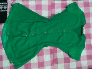 Elegant Green Button-Up Dress