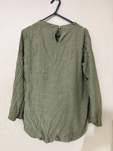 Embroidered Olive Green top