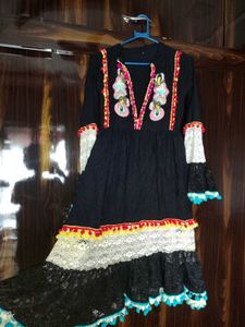 Embellished Black Kurta Set
