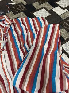 Vibrant Striped Button-Up Shirt