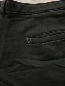 Black Stretchable Cotton Shorts