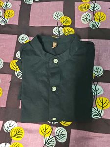 Button-Down Black Casual Shirt