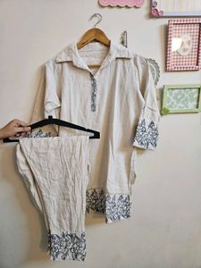 Elegant Embroidered Kurta and Pants Set