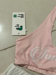 Cute Pink Crop Top and Mini Skirt Set