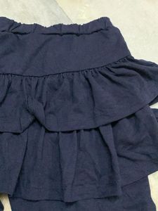 Navy Blue Ruffle Tiered Pants