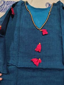 Stylish Blue Kurta with Tassel Detail