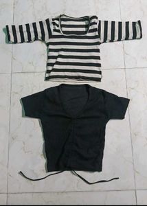 combo 2 black and white top