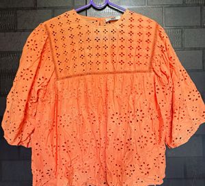 Vibrant Eyelet Top