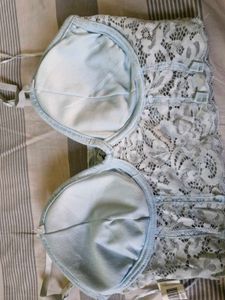 Light Blue Lace Bralette Top