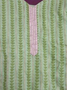 Beautiful Green Kurta Set with Gold Border