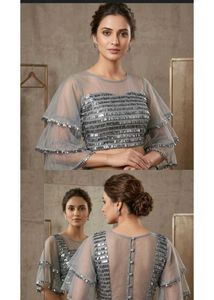 Stunning Grey Sequin Blouse