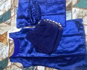 Blue kurti &amp; dupatta bottom