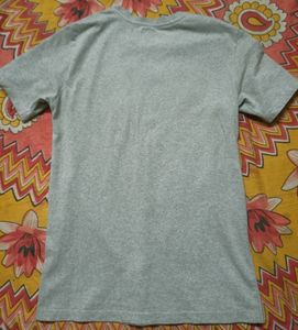 OlTypography Print Slim Fit Crew-Neck T-shirt Gray