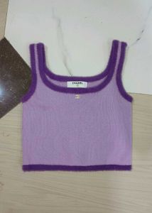 Chanel Purple Knit Tank Top