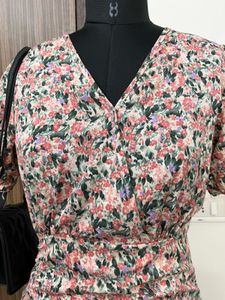 Floral Ruched Mini Dress
