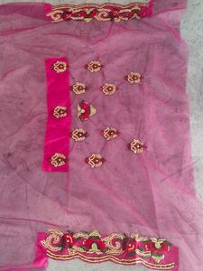 Embroidered Magenta Saree