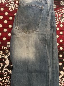 straight length Blue Denim vintage jeans