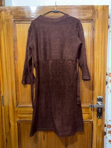 🌸Elegant Brown Kurta Pant Set with Pearl Detail