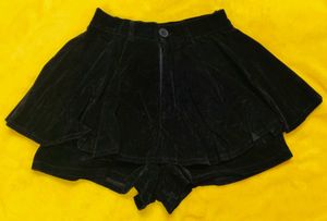 Black Velvet Skirt Shorts