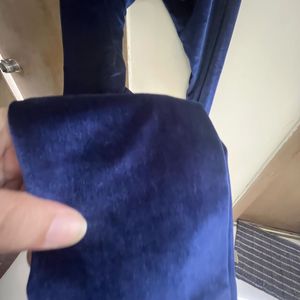 Blue Velvet Palazzo Pants