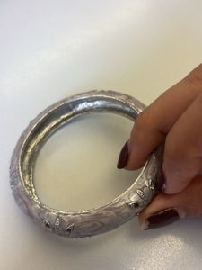 Elegant Enamel &amp; Rhinestone Bangle