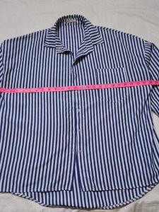 Blue Striped Button-Up Shirt