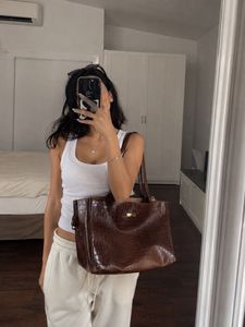 Leather Chic Croc-Embossed Tote Bag
