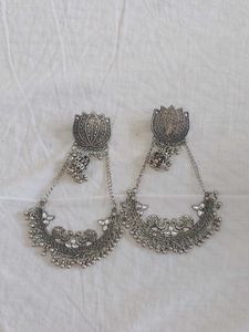 Oxidised Silver Jhumka Earrings