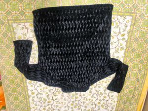 Black Textured Zip-Up Top