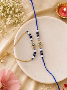 Evil Eye Rakhi & Bracelet Set