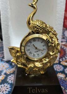 Gold plated vintage Peacock Clock