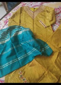 Mustard elegant kurta set