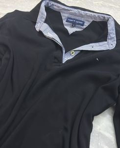 Tommy Hilfiger Black Long Sleeve Polo Top