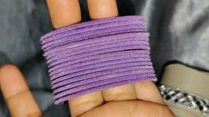 Velvet Purple &amp; Mirror Work Bangles Set